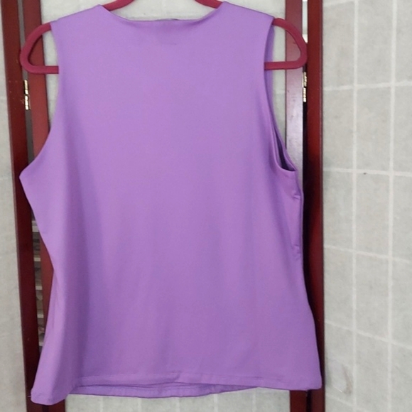 Boston Proper Nikki V-Neck Charmeuse Iris Orchid Blouse Top Sz L - Picture 3 of 6
